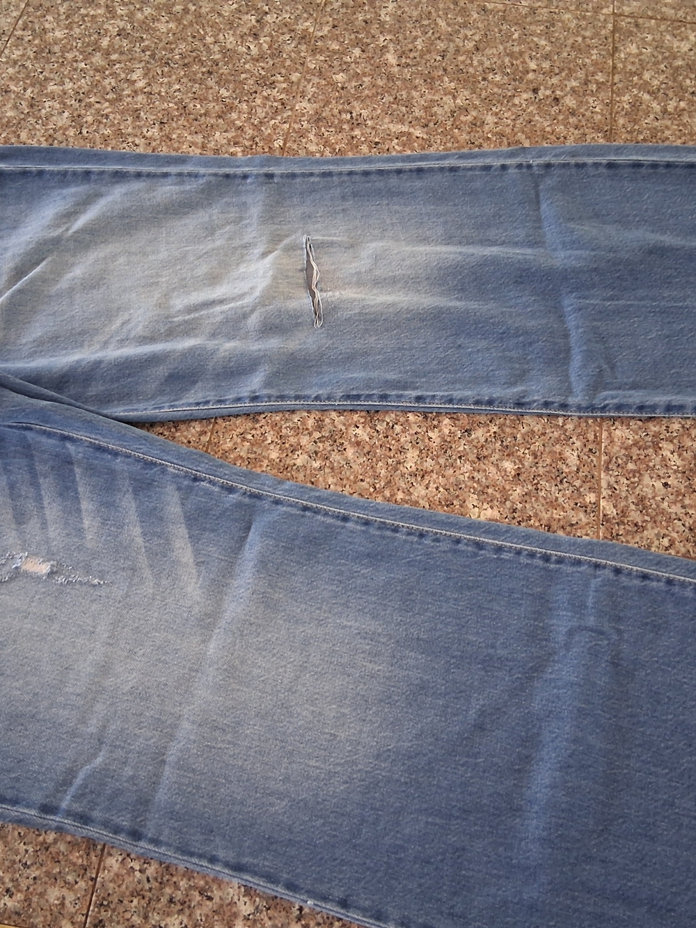 Celebrity Pink Light Blue Distressed Wide Leg Jeans - Picture 2 of 13
